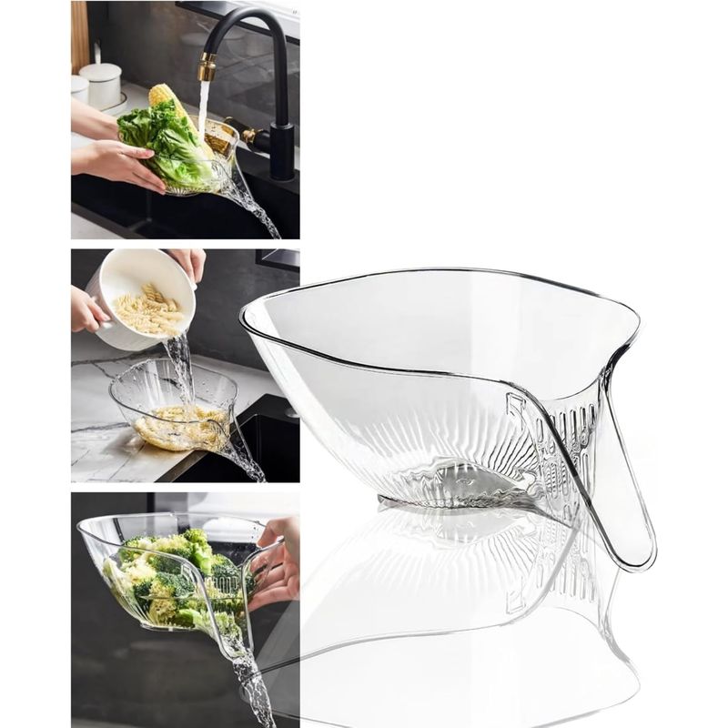 Multifunktionaler Abtropfkorb Mit Ausguss, Trichterförmiges Spülbeckensieb Für Lebensmittel, Küchenzubehör Und Utensilien (transparent)