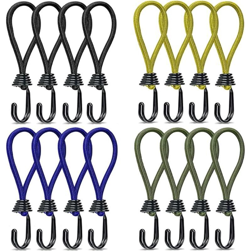Packung Mit 16 Elastischen Spannern Mit Haken Für Zelte, Planen, Markisen Und Campingzelte (15 Cm).
