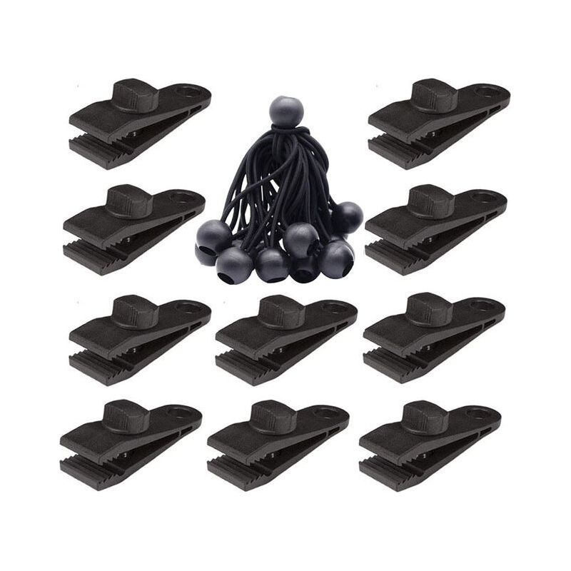 Set Mit 10 Planenclips, Elastische Spanner Für Zelte, Planen Und Markisen