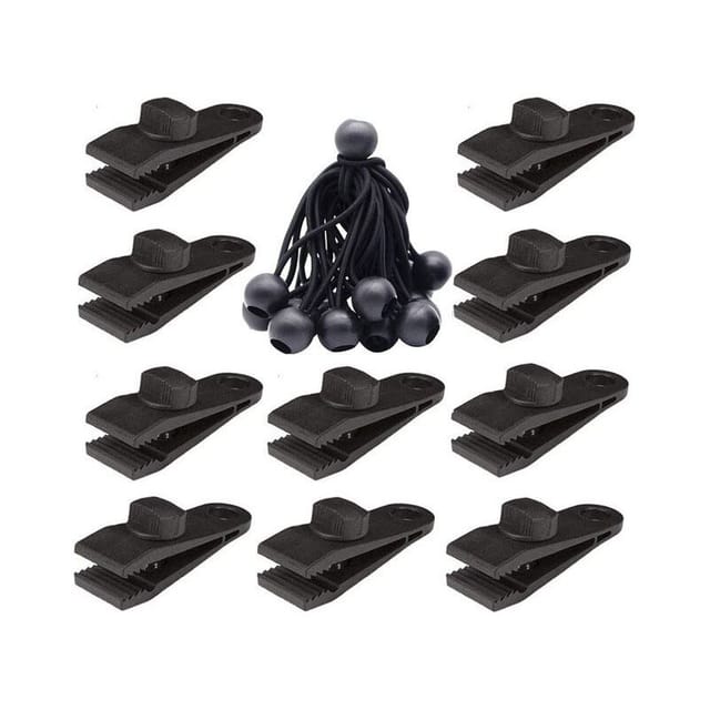 Set Mit 10 Planenclips, Elastische Spanner Für Zelte, Planen Und Markisen