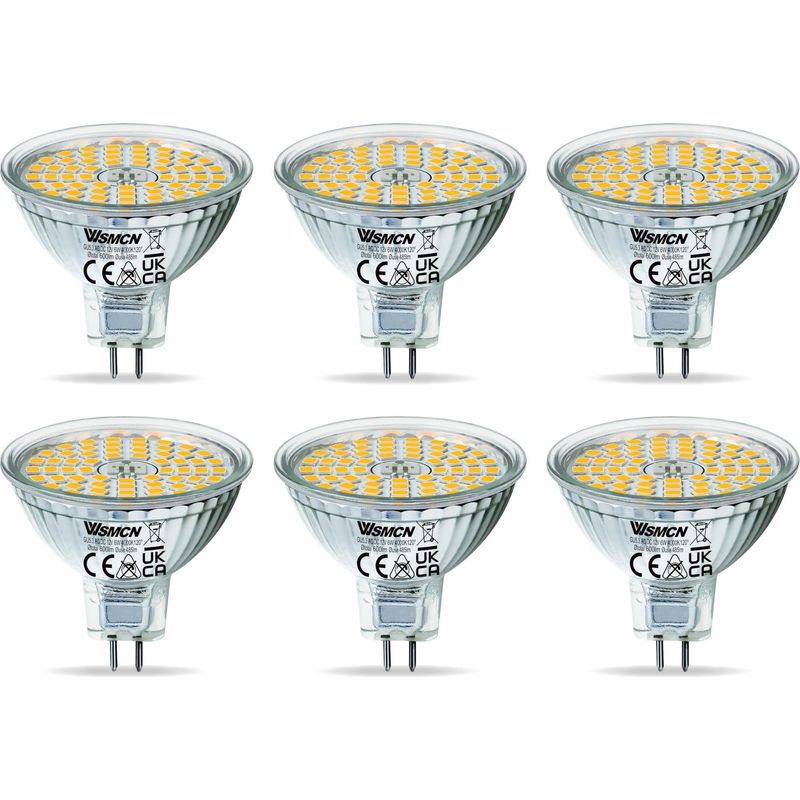 Gu5.3 Mr16 6w Led-lampe, 4000k Neutralweiß, Entspricht 50w Halogen, 485 Lm, 120° Breiter Abstrahlwinkel, 12v Ac/dc, Nicht Dimmbar, 6er-packung