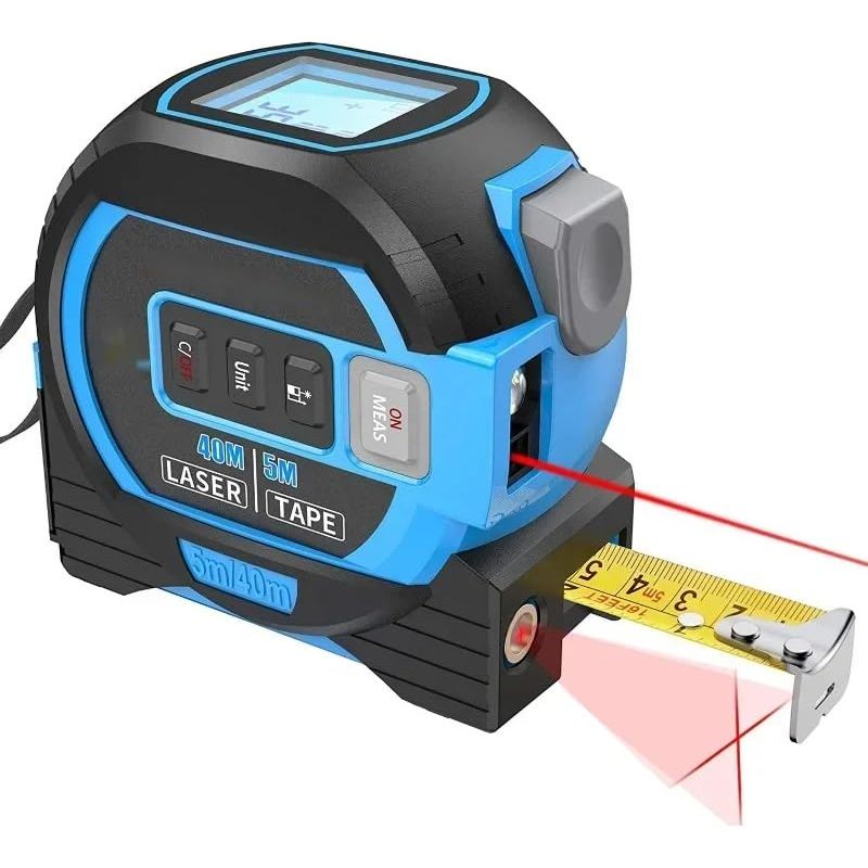 All-in-one-infrarot-laser-maßband, Digitales Maßband Mit Laser, Laser-entfernungsmesser Mit Led-anzeige, Laser-messgerät (blau)