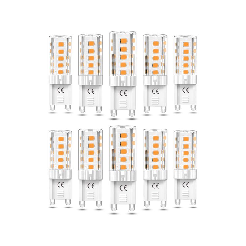 Packung Mit 10 Dimmbaren G9-led-lampen, 3 W Warmweiß 3000 K, Entspricht 50 W Halogen, Ac110/220 V [energieklasse F]
