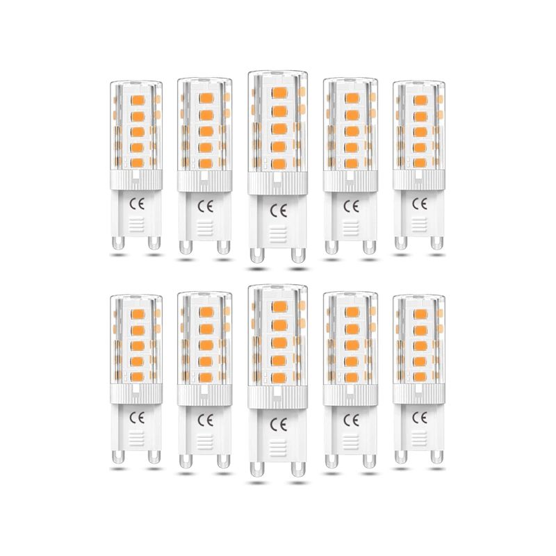 Packung Mit 10 Dimmbaren G9-led-lampen, 3 W Warmweiß 3000 K, Entspricht 50 W Halogen Ac110/220 V [energieklasse F] (nicht Dimmbare Version)