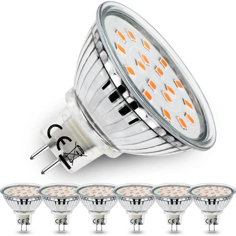 Gu5.3 Mr16 12v 5w Led-lampe, Entspricht Einer 45w Halogenlampe, Warmweiß (3000k), 120° Abstrahlwinkel, Nicht Dimmbar, 6er-packung