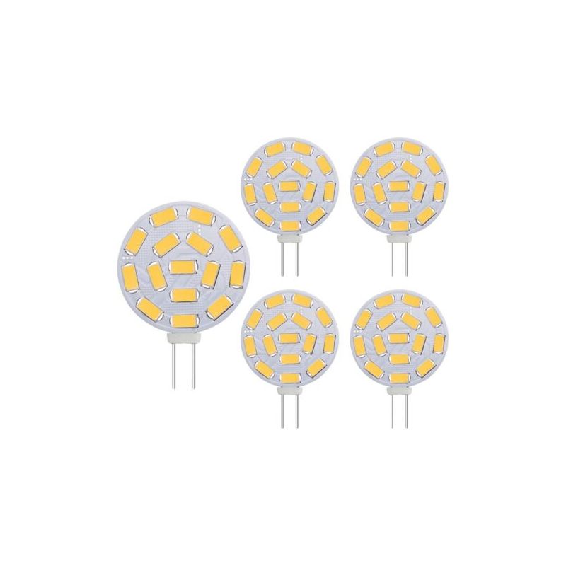 G4 3w Led-lampen, Entsprechen 20-30w Halogenlampen, G4-sockel, 12v Ac/dc-netzteil, 300 Lm, Einbauleuchten, Schienenbeleuchtung, Warmweiß (3000k, 5er-packung)