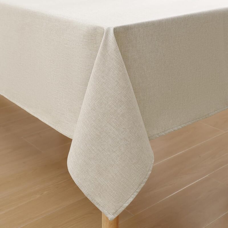 Wasserdichte Rechteckige Leinentischdecke (1400 × 1000 × 5 Cm) 100 X 140 Cm, Ideal Für Den Außenbereich (esszimmer, Garten).
