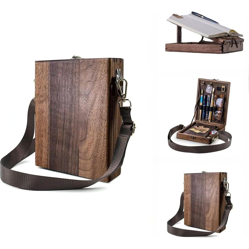 Künstlerkiste Aus Holz – Skizzenkasten Und Tragbare Staffelei Für Die Freilichtmalerei, Aufbewahrung Für Künstlerutensilien, Vintage-umhängetasche, Geschenk Für Schriftsteller Und Maler