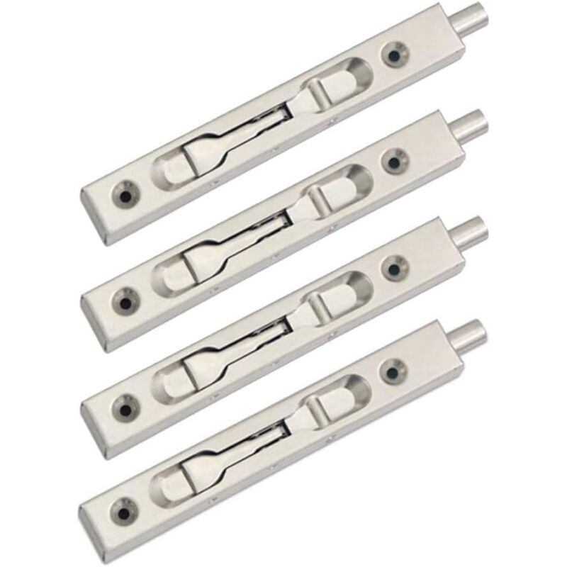 Set Aus 2 Paar Cremone-riegelschlössern, Sicherheitshebel Mit Versenktem Riegel, Cremone-riegel Aus Edelstahl - (länge 15 Cm)