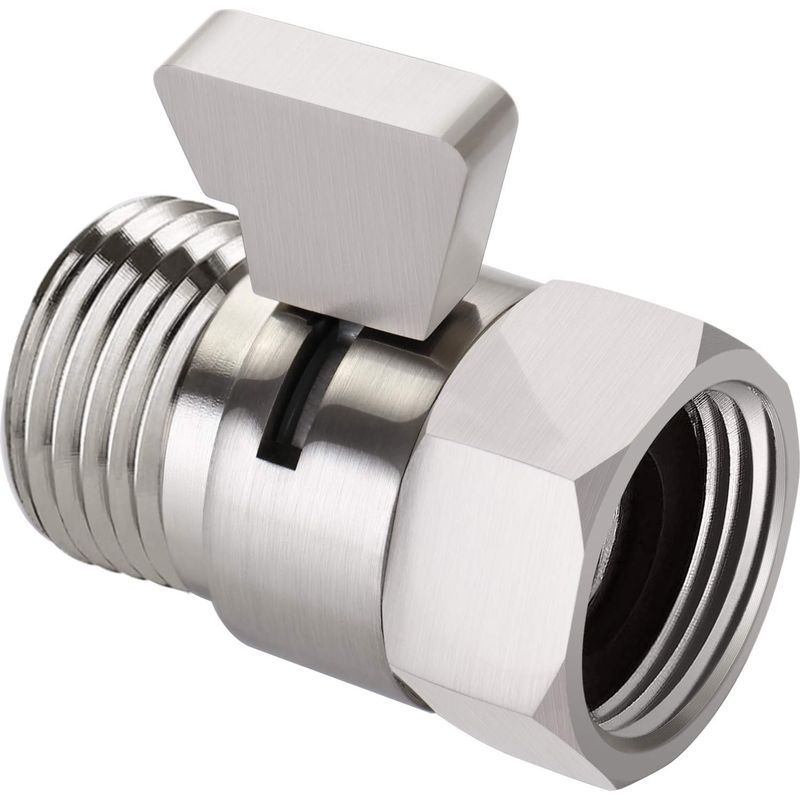 Wasserdurchflussregler (gebürstetes Nickel), Absperrventil (gebürstetes Nickel) Für Handbrause, Einstellbarer Wasserdruck