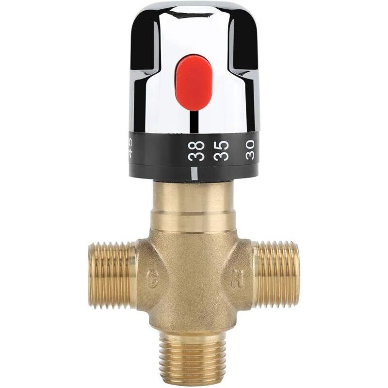 Thermostat-mischbatterie Aus Massivem Messing Für Warm- Und Kaltwasser, Festtemperaturarmatur Für Küche, Bad Und Wc, G1/2, 3 (fmy)