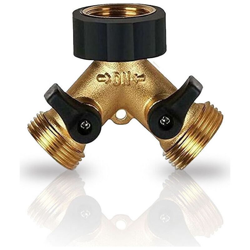 Y-verteiler Mit Zwei Anschlüssen Für Gartenschläuche, Zwei Wasserzuläufe, Für Waschmaschinen. 3/4-zoll-anschluss Für Zwei Geräte, Aus Messing.