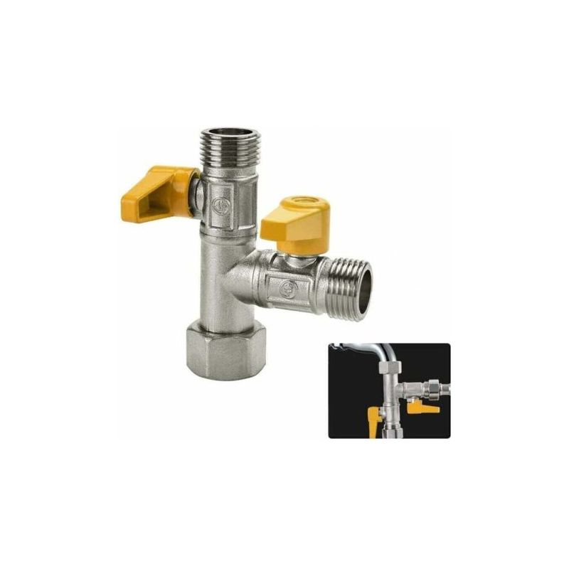 Dreiwege-armatur, T-stück, Dreiwege-wc-armatur, G 1/2, Handbrause