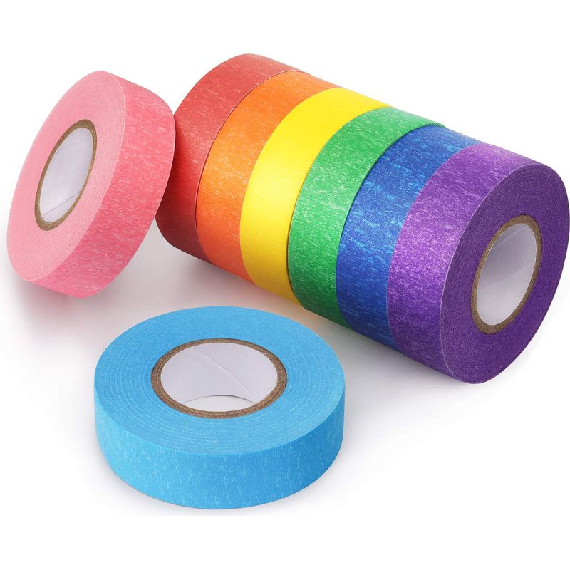 Buntes Klebeband Für Bastelarbeiten, 8 Rollen, Regenbogenfarben