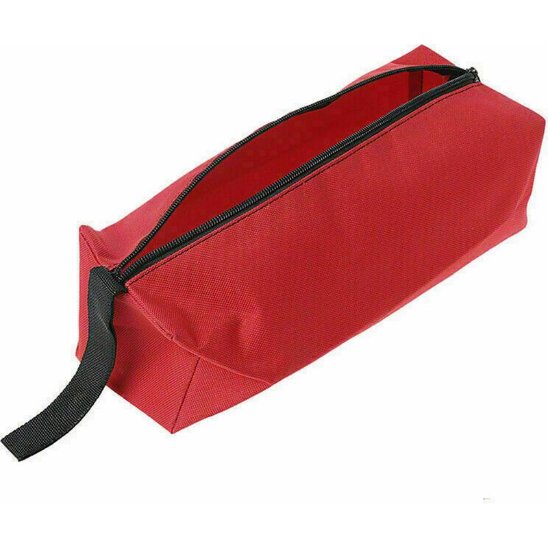 Rote Werkzeugtasche Aus Oxford-gewebe Mit Reißverschlussfach Für Schlüssel Und Organizer.