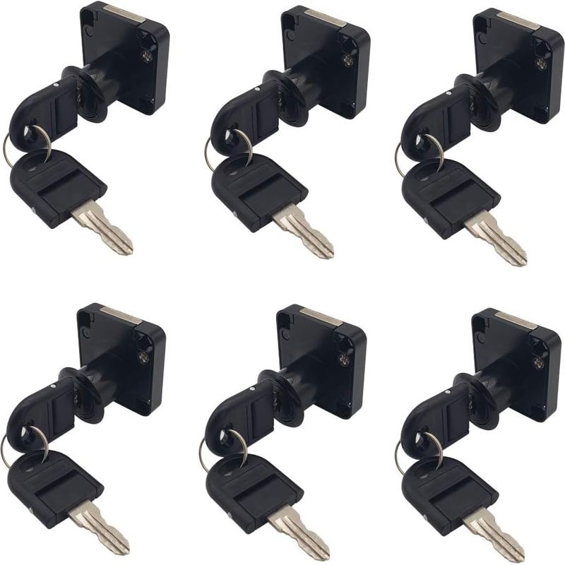 Set Mit 6 Purocean-schlössern Mit Gleicher Verriegelung Für Büroschubladen, Möbel, Schränke, Werkzeugkästen, Schreibtische (maße Enthalten).