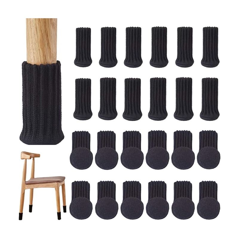 Packung Mit 24 Stuhlbeinsocken, Möbelsocken, Elastischen, Rutschfesten Stuhlbeinsocken, Gestrickt