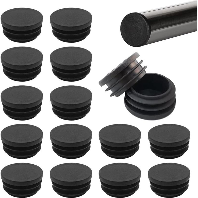 Stuhlbeinkappen, 20 Mm, Runde Kunststoffkappen, Für Stuhlrohre, Für Tische, Stühle Und Möbel Für Den Innen- Und Außenbereich (50er-packung, Schwarz)