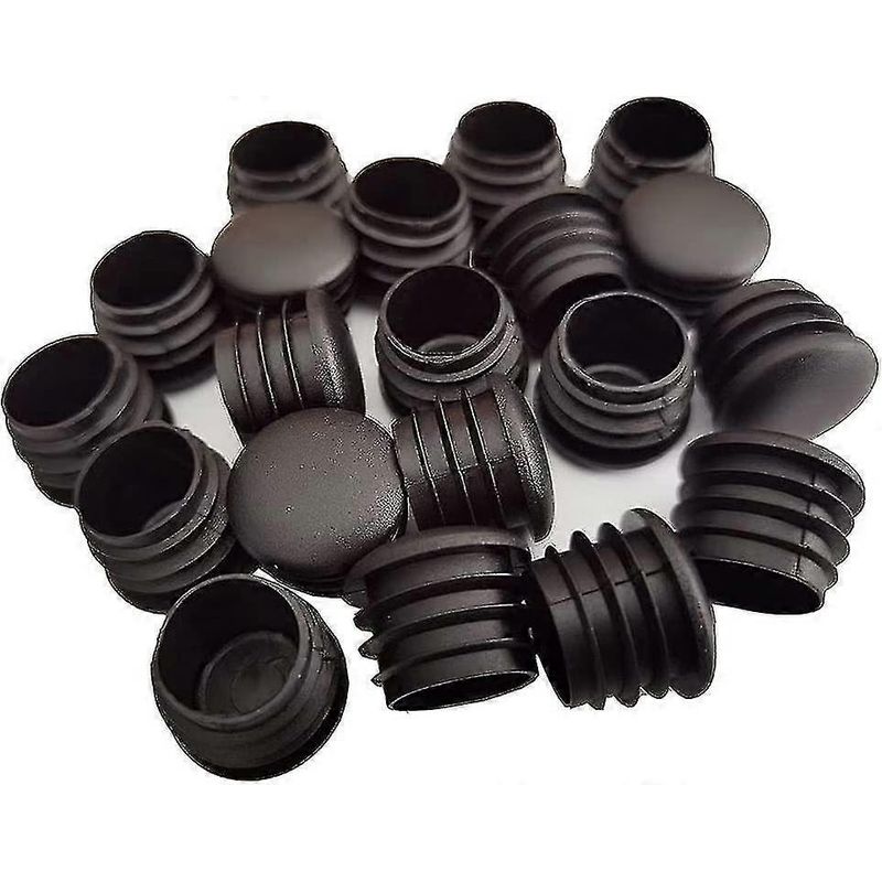 Runde Kunststoffkappen, 20 Stück, Schwarze Rohrendkappen, Stuhlgleiter, Runde Endkappen, Schutz Für Stuhl-/möbelbeinrohre (25 Mm)