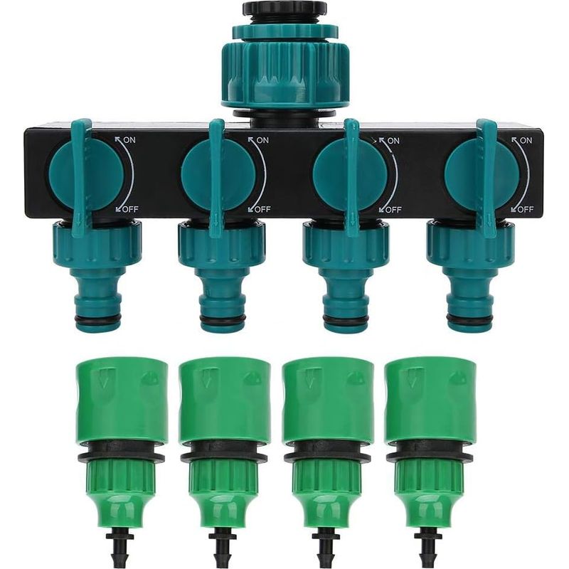 Y-verbinder Für Gartenschläuche, Kunststoff-tropfbewässerungsanschluss, 4-wege-wasserhahnanschluss Dn20/dn25 Fnpt Mit 1/4-zoll-schnellkupplung