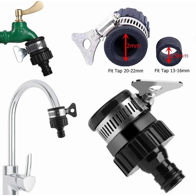 Universeller Wasserhahnanschluss, Kompatibel Mit Gartenschlauch, Mischbatterie Und Adapter Für Küche Und Bad.