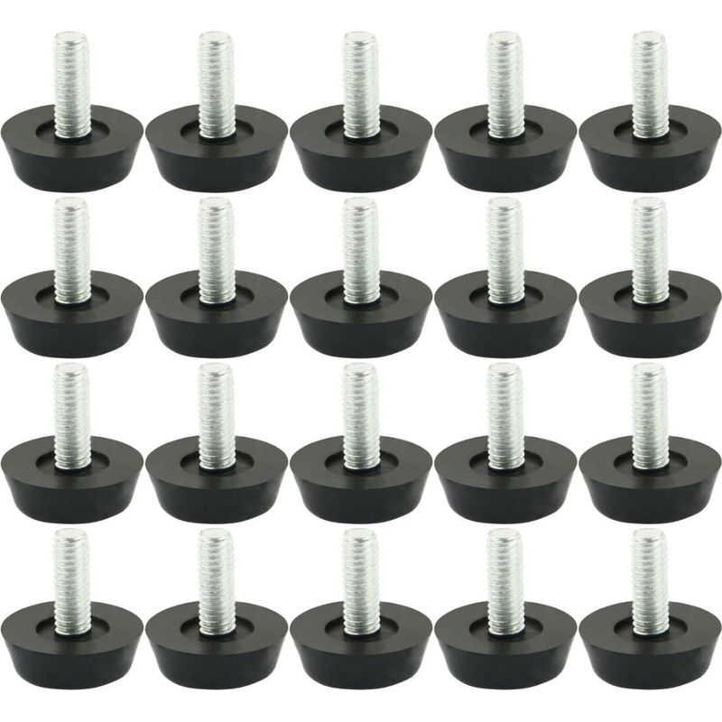 Set Mit 20 Verstellbaren Möbelfüßen, Nivellierfüßen, Schonern Für Tisch-, Stuhl- Und Bodenbeine, Zum Anschrauben