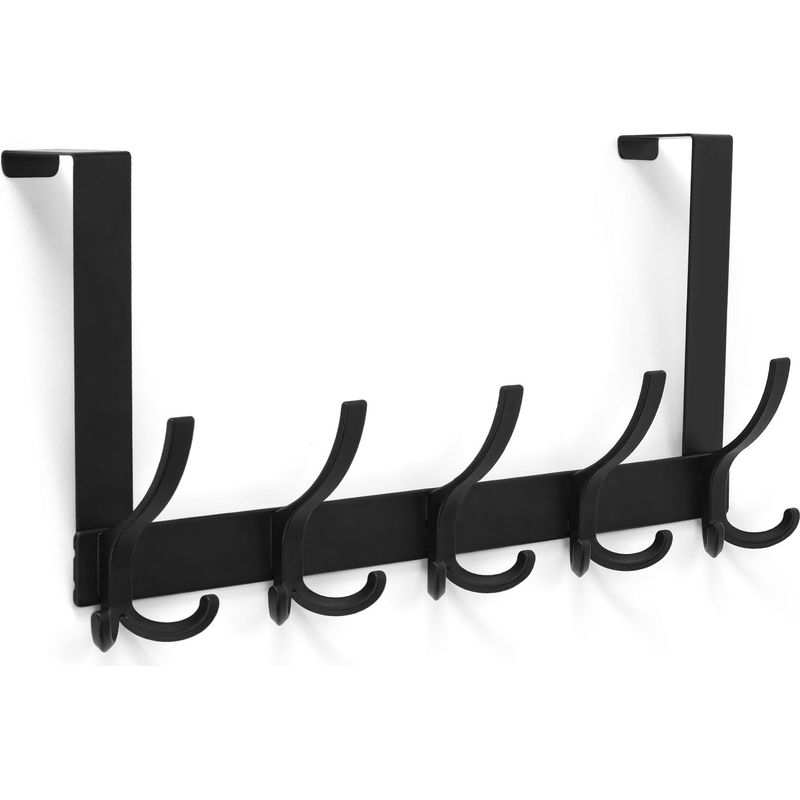 Türhaken, Handtuchhalter Für Badezimmer Mit 5 Dreifachhaken, Handtuchhalter Für Badezimmer (schwarz, 1 Stück).