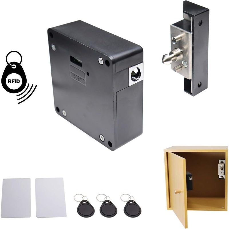 Elektronisches Rfid-verdecktes Schloss Für Schränke, Kommoden, Schubladen Oder Holzkisten, Modell 2025, Mit 5 Smartcards/tags.