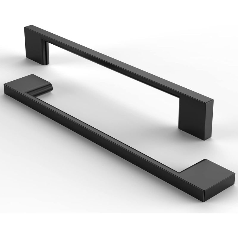Möbelgriffe Aus Gebürstetem Edelstahl – 5er-set Für Schubladen, Schränke Und Küchen (schwarz, 160 Mm Lochabstand)