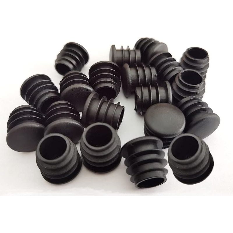 40 Runde Schwarze Kunststoffkappen Für Rohrenden, Kompatibel Mit Stuhl- Und Gleitmöbelbeinen (16 Mm).