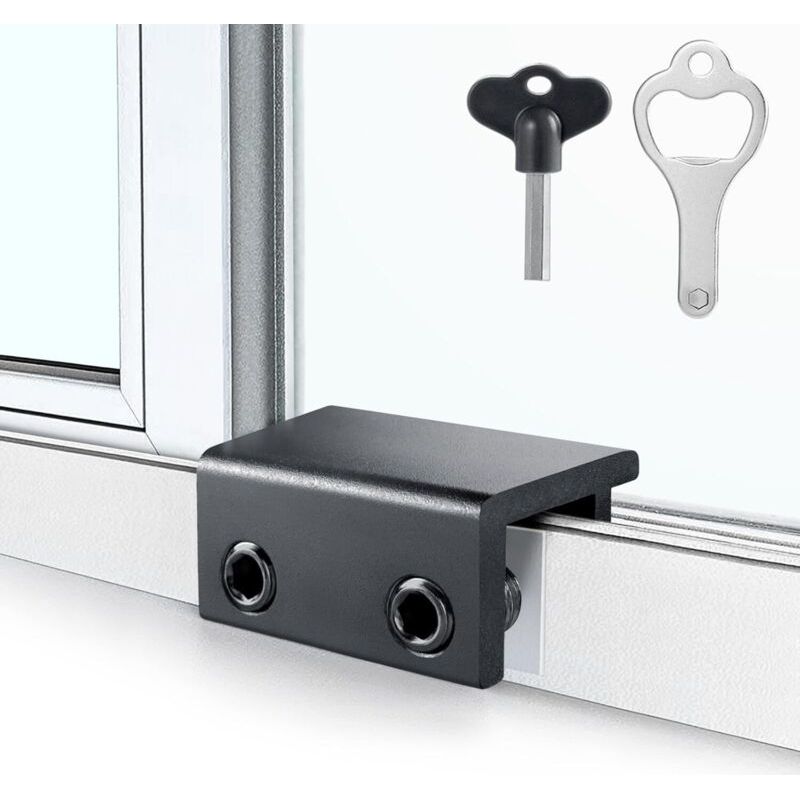 Fensterverriegelung, Schiebefensterverriegelung Mit Schlüssel, Einfach Zu Montieren, Verstellbares Sicherheitsschloss Für Zuhause, Schlafzimmer Oder Büro (schwarz)
