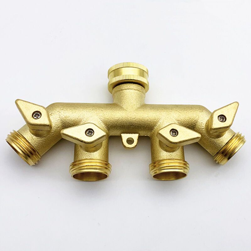 Rohrverteiler (4-wege), 4-wege-bewässerungsverteiler Aus Messing, Kugelhahn, Wasserhahnanschluss