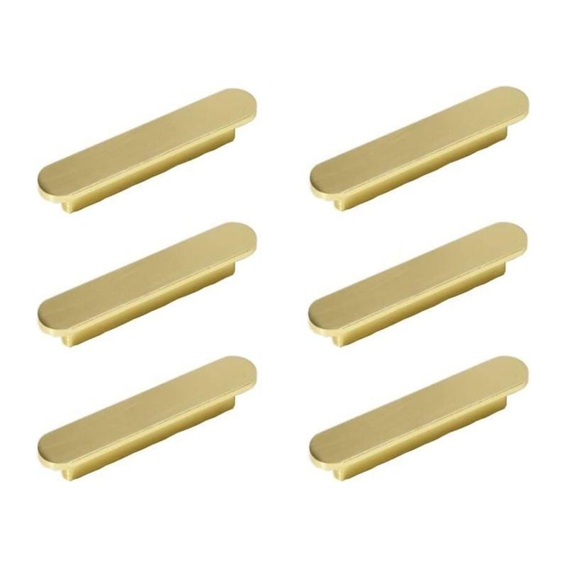 Set Mit 6 Vergoldeten Griffen Für Küchenmöbel, Aus Gebürstetem Messing, 96 Mm Lochabstand - Schrank- Und Möbelgriffe