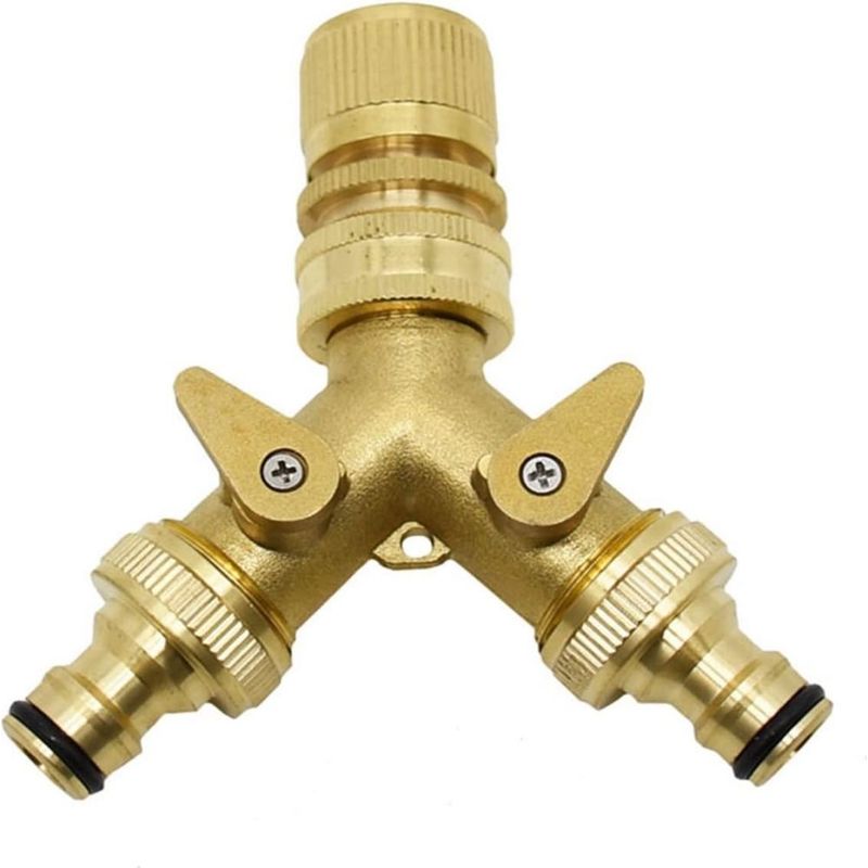 2-wege-y-verbinder Aus Messing Für Gartenschläuche, 3/4"-messinganschlüsse, Messing-gartenschlauchadapter, 1 Stück