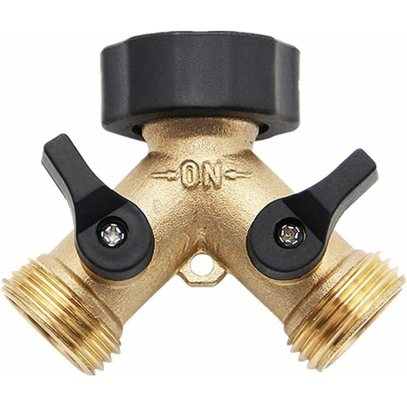 Gartenschlauchadapter Aus Messing, 2-wege-gartenschlauchverteiler, Robust, Ergonomischer Griff, Auslaufsichere Dichtung, Druckbeständig, Ideal Für Den Hausgebrauch.