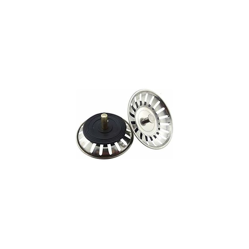 Set Aus 2 Universellen 8 Cm Edelstahl-waschbeckenabläufen Mit Filter Und Doppelwand, Für Küche Und Bad.