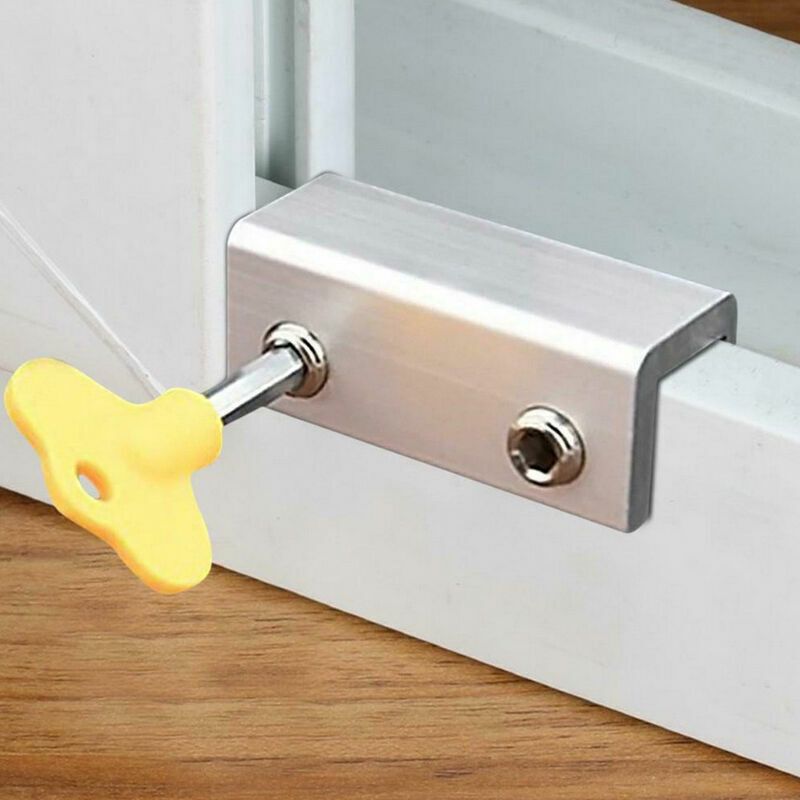 Set Aus 2 Schiebefenster-sicherheitsschlössern Mit Schlüssel, Verstellbar, Aus Aluminiumlegierung, Diebstahlsicher, Geeignet Für Zuhause, Büro, Schule, Studentenwohnheim Und Kindersicherheit.