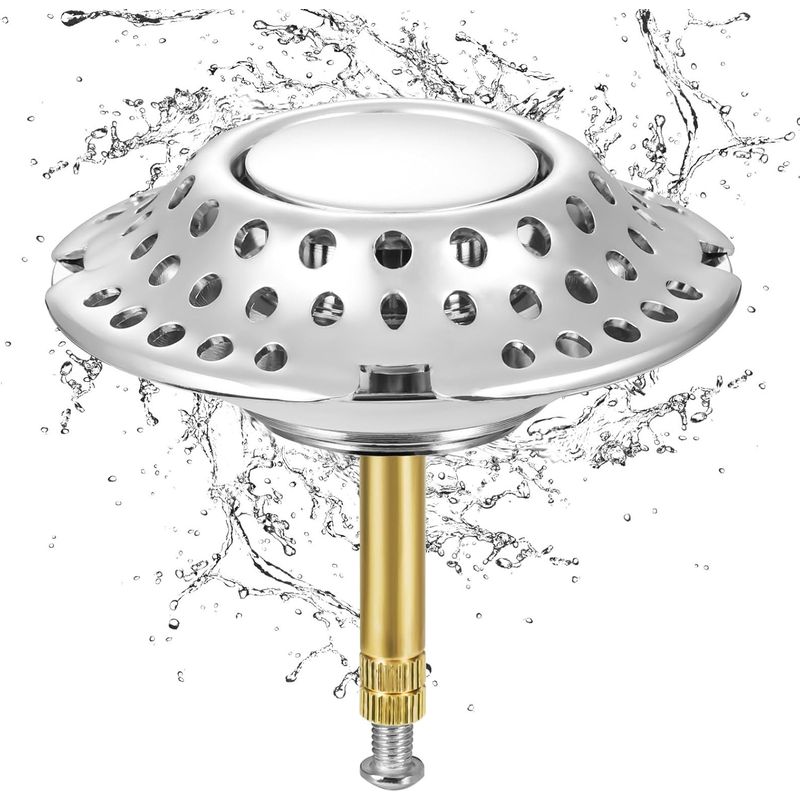 Universeller Spülbeckenablauf (37–44 Mm) Mit Pop-up-ventil, Höhenverstellbarem Chromsieb Und Messing-ablauffilter Gegen Verstopfung Für Badewanne Und Küche