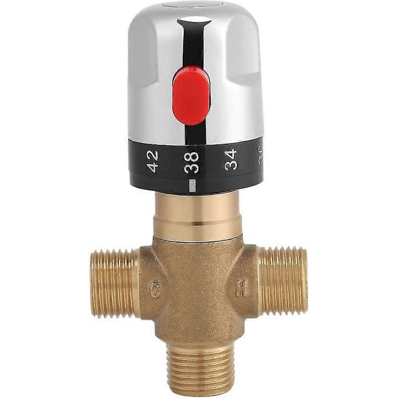 [lcs] Thermostatarmatur G1/2 Aus Massivem Messing Für Duschsysteme, Wassertemperaturregelung Und Waschbeckenrohre. Besondere Geschenke
