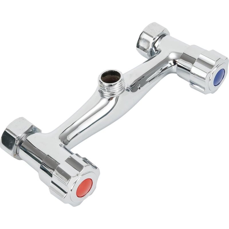 Thermostatische Duscharmatur – Integrierter Doppelgriff, Warm-/kaltwassermischer Mit Zweigriffsteuerung – 15 Cm Mittenabstand – G1/2-ventil
