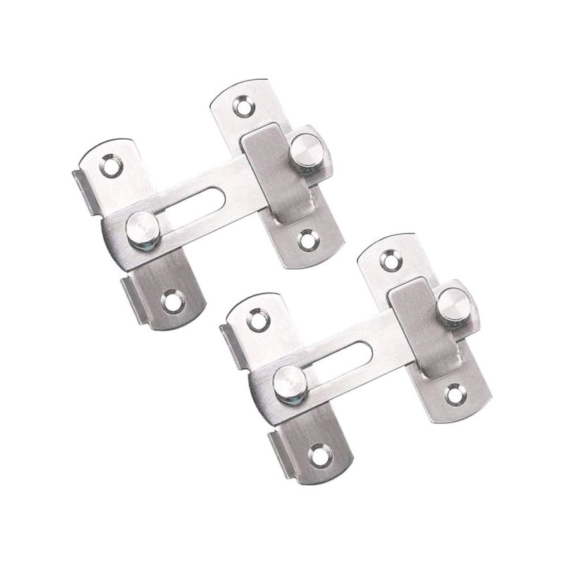Klapphaken Aus Edelstahl, Riegelschloss Für Schiebetüren, Sicherheitsriegel Für Türen, Fenster, Schränke Und Tierkäfige (2er-set)
