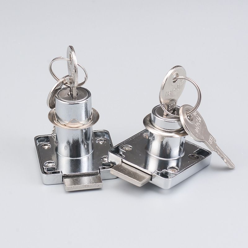Set Aus 2 Edelstahl-schließzylindern (22 Mm) Mit 2 Schlüsseln Für Schränke, Büros, Kleiderschränke Und Küchenschränke