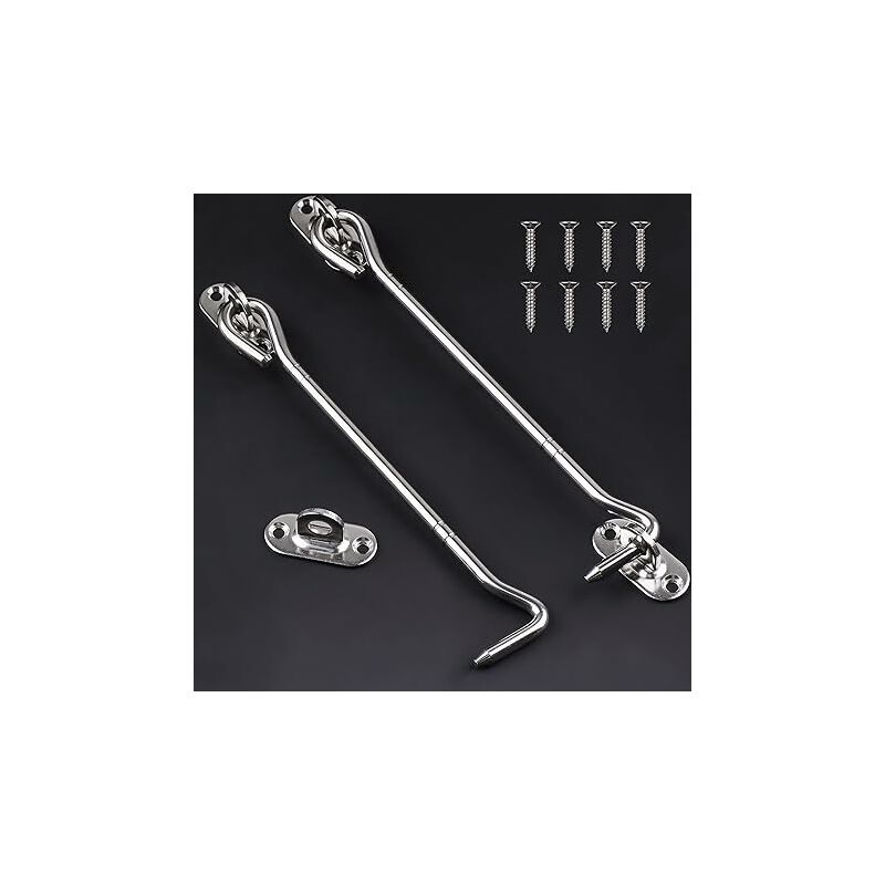 Sturmhaken (2er-set), Edelstahl-kabinenhaken, Fensterhaken, Robuste Türschlösser, Türschlösser Für Rollläden, Gartenzäune Und Schiebetüren