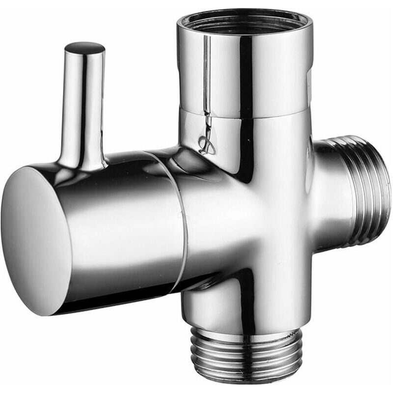 Bet Einteilige Duscharmatur Aus Messing Mit T-adapter, 3-wege-umsteller G1/2", Universelle 3-wege-duscharmatur, Verchromte Messingoberfläche, Für Die Küche