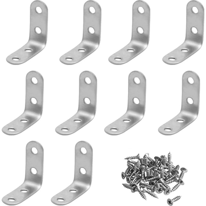 Edelstahlwinkel 40 X 40 Mm, Kleine Regalwinkel, 10er-packung