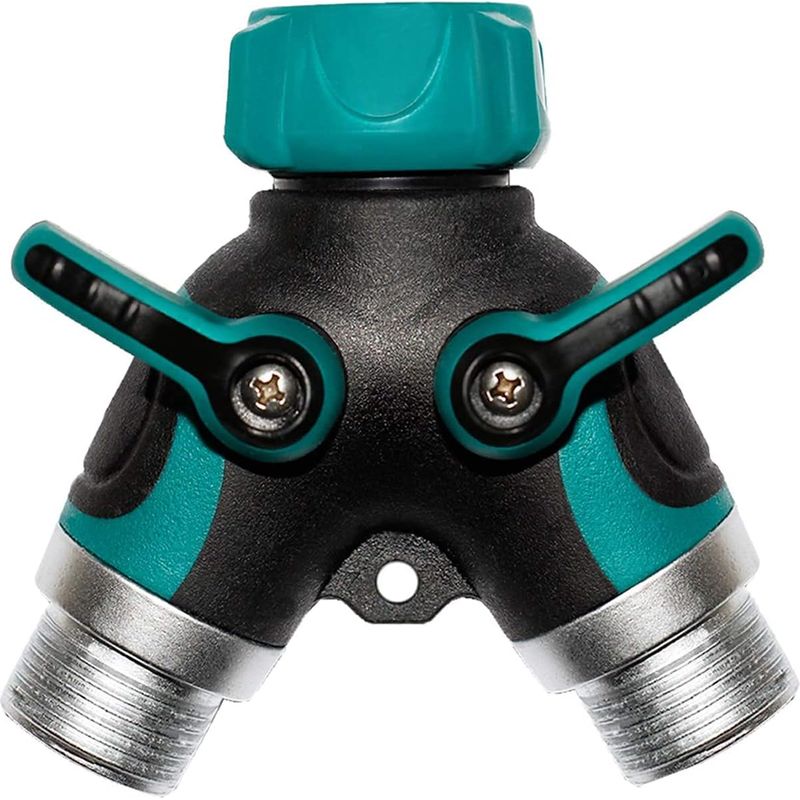 Doppel-y-stück Für Gartenschlauch, 2-wege-wasserhahnanschluss, 3/4"-außenwasserverteiler Mit Y-ventil.
