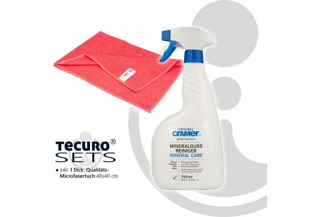 tecuro Mineralguss-Reiniger 750 ml Sprühflasche - 30261 inkl. Mikrofasertuch