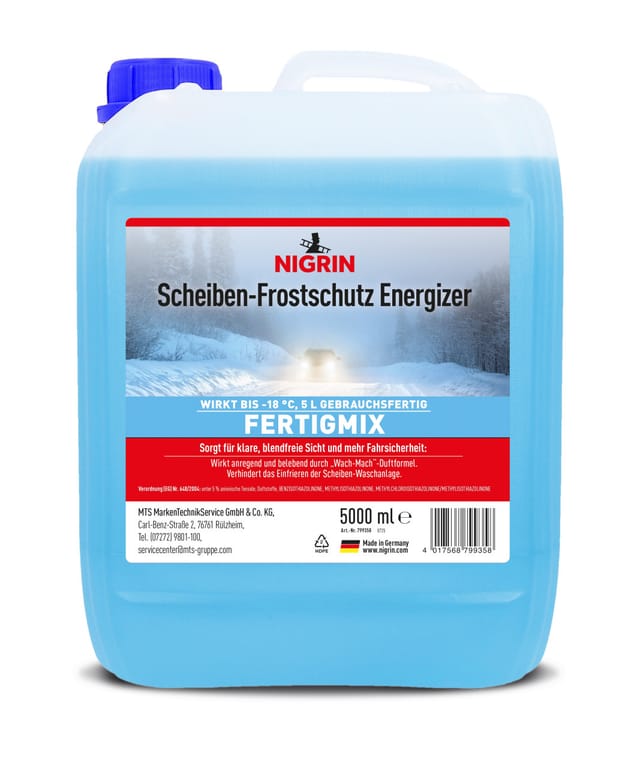 Nigrin Scheibenfrostschutz Energizer Wach-Mach Duft Fertig Mix -18°C 5L