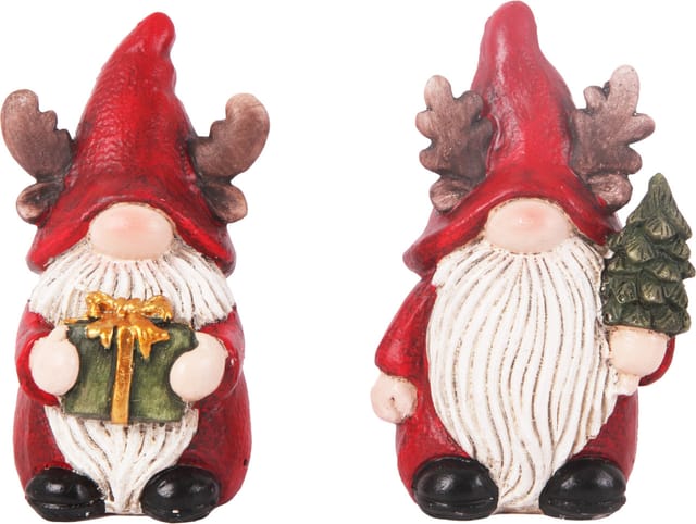 Dekofigur Zwerg Polyresin 15 cm rot weiß 2-fach sortiert Weihnachtscharaktere