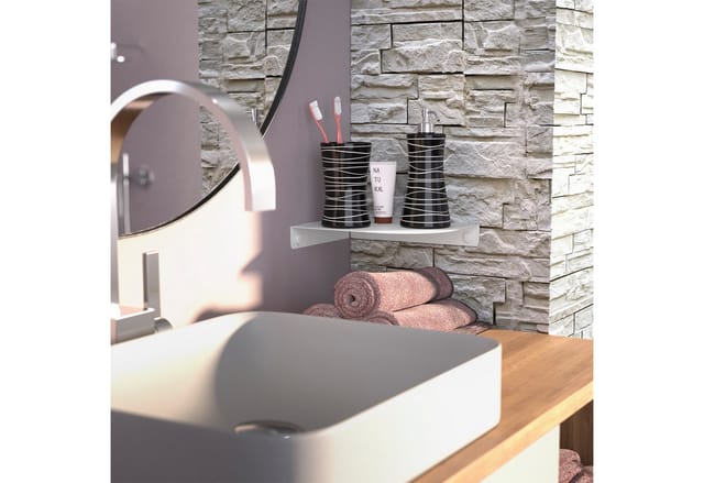 SOTECH Design Wandeckregal HOVER Höhe 3 cm inkl. Befestigungsset für Wandmontage, Länge 20 cm, Tiefe 15 cm, weiß, 2 Stück